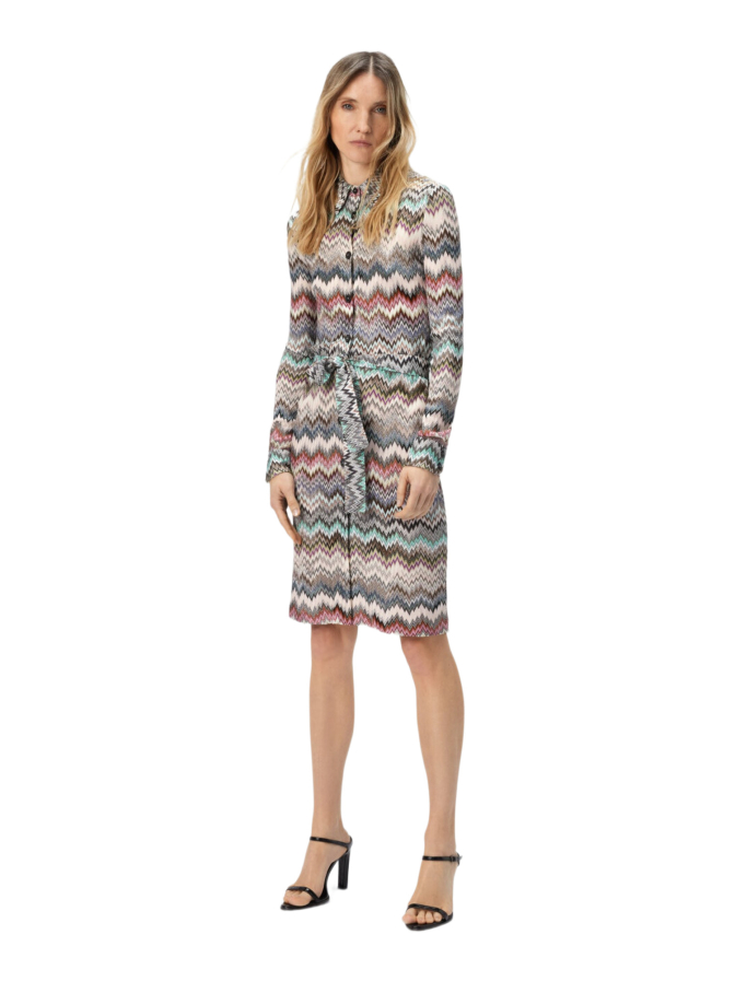 MISSONI Hemdblusenkleid mit Raschelmuster bei Robert Ley