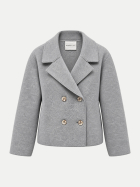 Insieme Zweireihiger Blazer aus Woll-Kaschmir-Mix 500 grey melange bei Robert Ley