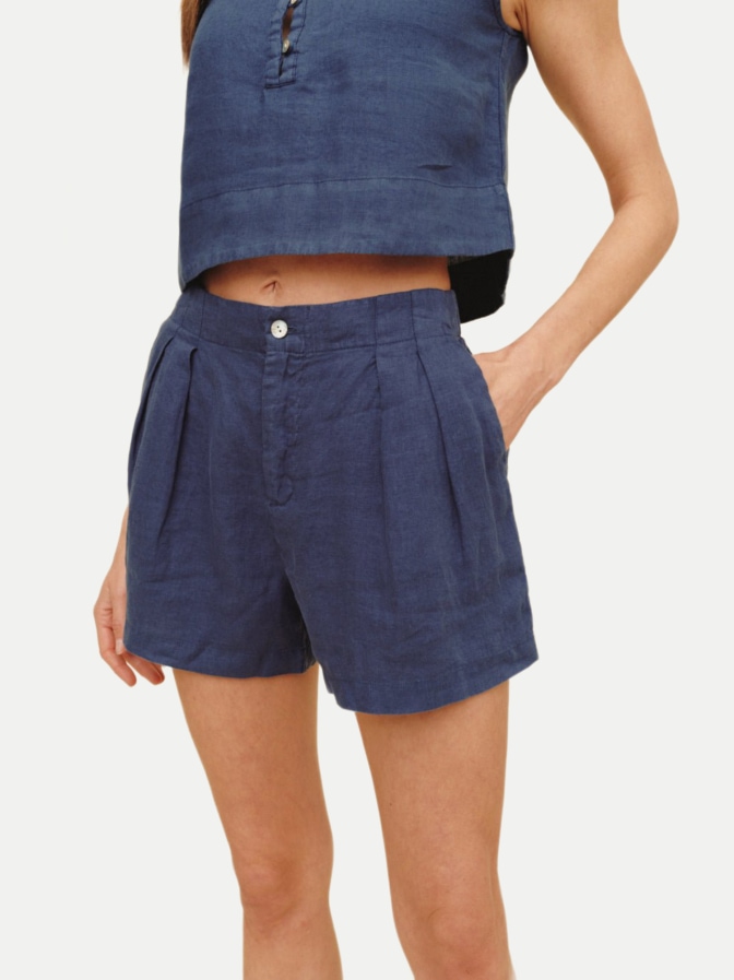Bella Dahl Leinenshorts mit Doppelbundfalten bei Robert Ley
