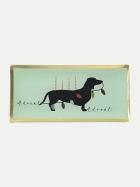 Giftcompany Dekoteller Love Plates L 10x21cm grün Hund mit Lichterkette bei Robert Ley