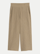 Tom Tailor Casual Culotte Hose in Crinkle-Optik 40550-olive white structure bei Robert Ley