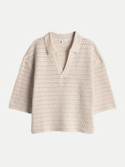 Opus Kurzarmpullover Garakino mit Lochmuster 20003-natural glaze bei Robert Ley