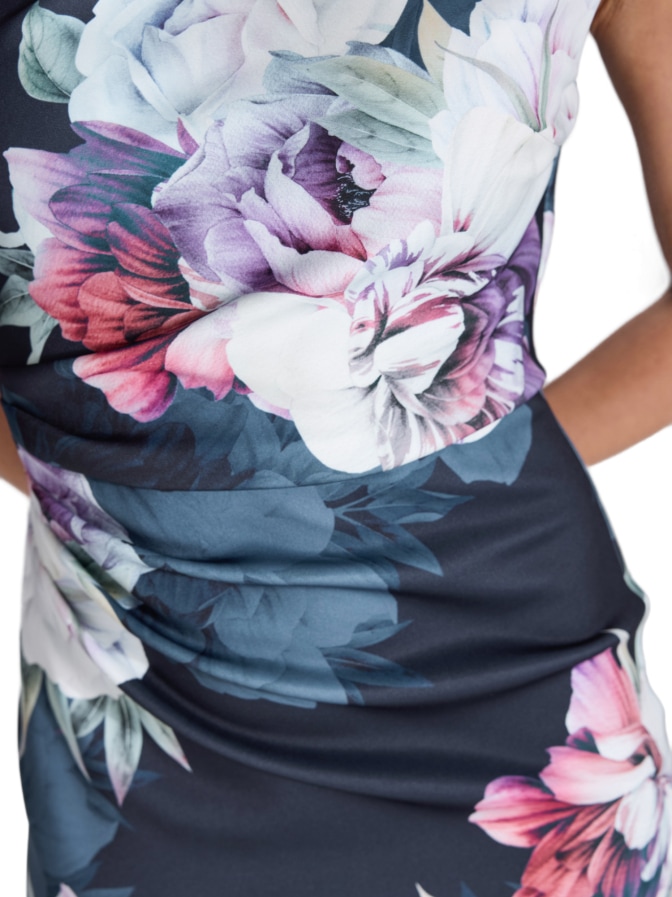 Swing Cocktailkleid aus bedrucktem Scuba bei Robert Ley