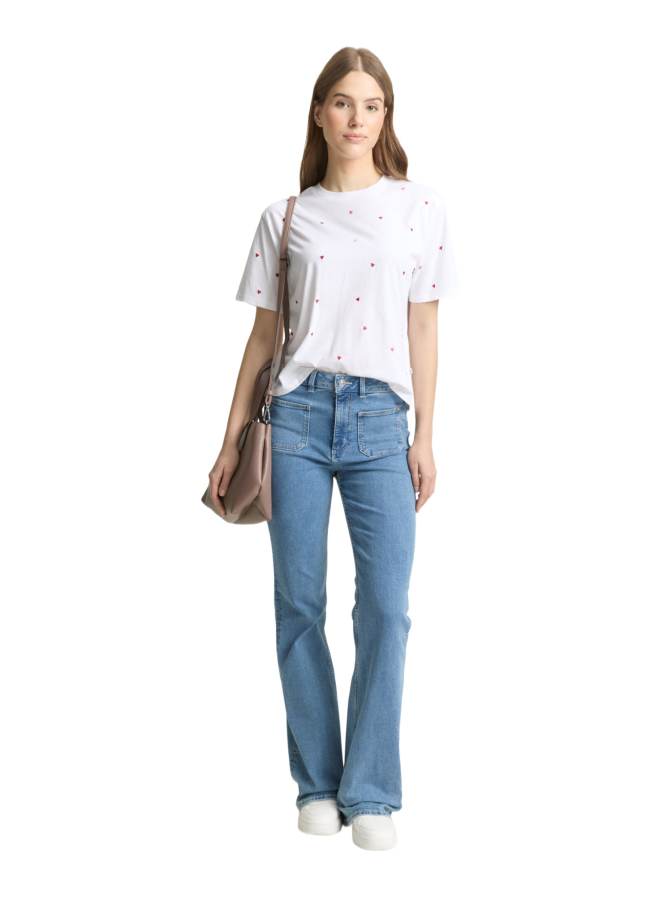 Tom Tailor Denim T-Shirt mit Herz-Stickereien bei Robert Ley
