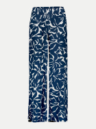 Zero Wide-Leg Hose mit Blumenmuster 8811-Blue/Cream bei Robert Ley