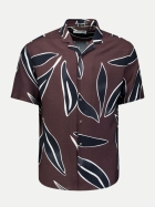 No Excess Kurzarmhemd mit Allover-Print 042-Dark Brown bei Robert Ley