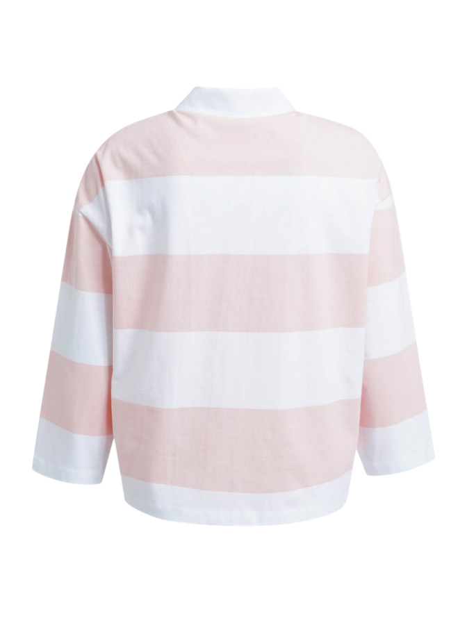 Smith & Soul BOXY CROPPED POLO T-SHIRT BLOCKSTRI bei Robert Ley