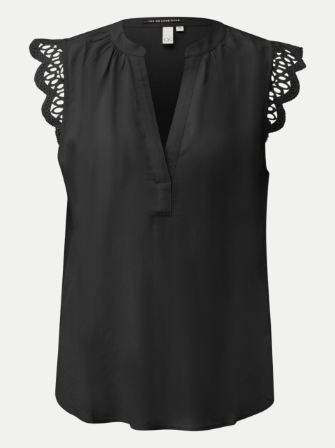 Q/S designed by Ärmellose Bluse mit Spitzendetails bei Robert Ley