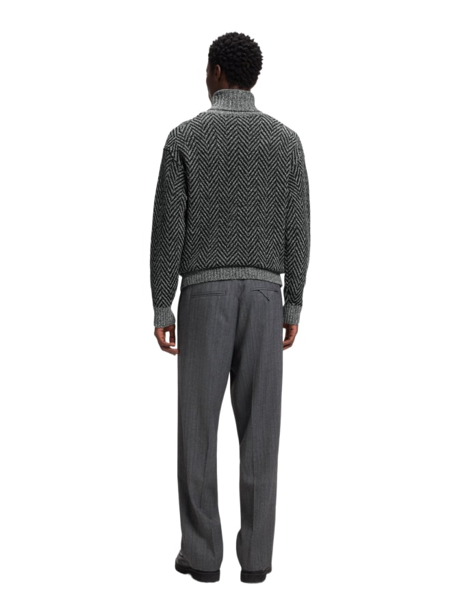 HUGO Rollkragenpullover mit Fischgrätmuster Sherborne bei Robert Ley