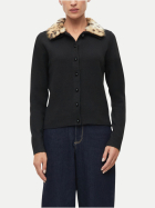 s.Oliver BLACK LABEL Strickjacke mit Leo-Kragen 9999-GREY/BLACK bei Robert Ley
