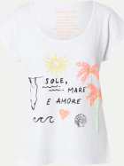 Grace T-Shirt mit Aufdruck Sole, Mare, Amore 100 weiß bei Robert Ley