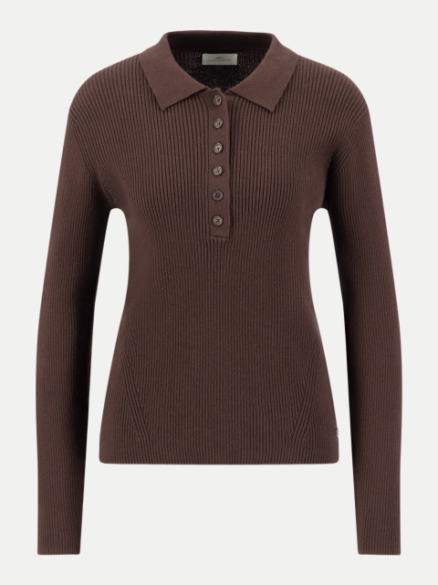 Fynch-Hatton Polo-Pullover in Rippstrick bei Robert Ley