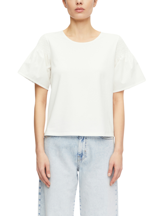 Comma T-Shirt mit Smok-Detail bei Robert Ley