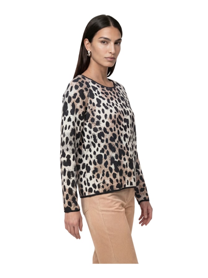 Monari Pullover mit Leo-Jacquard-Muster bei Robert Ley