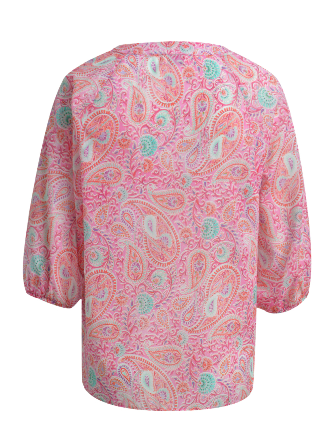 Milano Italy BLOUSE W NECKPANEL AE SLIT, 3/4 RAG bei Robert Ley