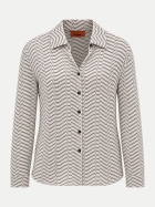 MISSONI Chevron-Blusenshirt mit Zig-Zag-Muster white/ gold bei Robert Ley