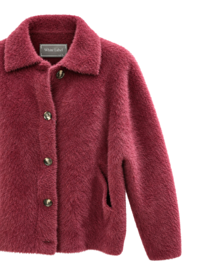 White Label Flauschige Strickjacke im Hemden-Style bei Robert Ley