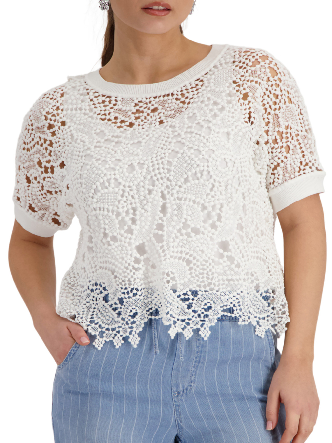 Monari Pullover mit Spitzenmuster bei Robert Ley