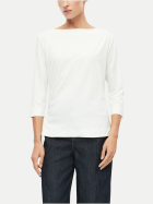 s.Oliver BLACK LABEL Langarmshirt mit Raffungen 0200-WHITE bei Robert Ley