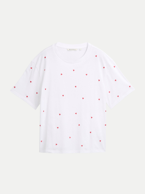 Tom Tailor Denim T-Shirt mit Herz-Stickereien bei Robert Ley