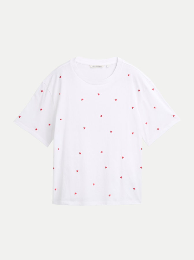 Tom Tailor Denim T-Shirt mit Herz-Stickereien bei Robert Ley