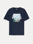 s.Oliver RED LABEL T-Shirt mit Frontprint 59D2-BLUE bei Robert Ley
