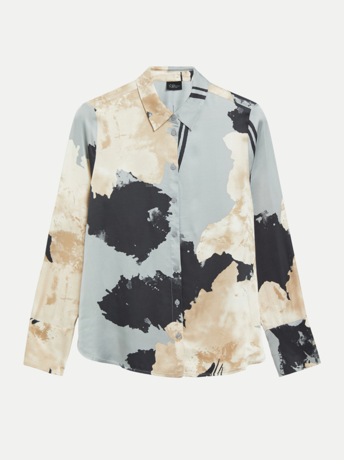 s.Oliver BLACK LABEL Regular-Fit Satinbluse bei Robert Ley