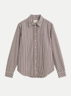 Gant Popeline Bluse mit Streifen 202-DEEP BROWN bei Robert Ley