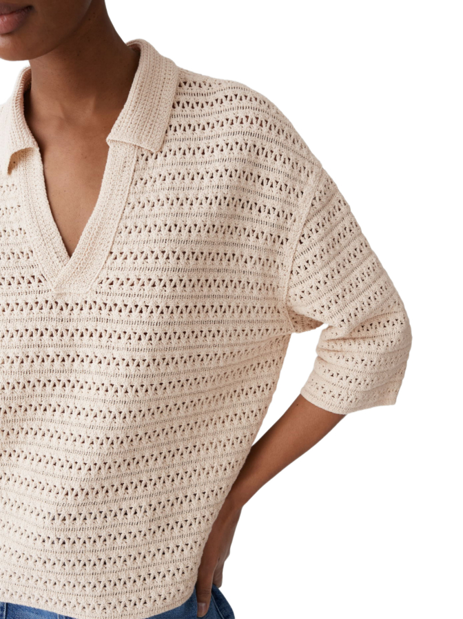 Opus Kurzarmpullover Garakino mit Lochmuster bei Robert Ley
