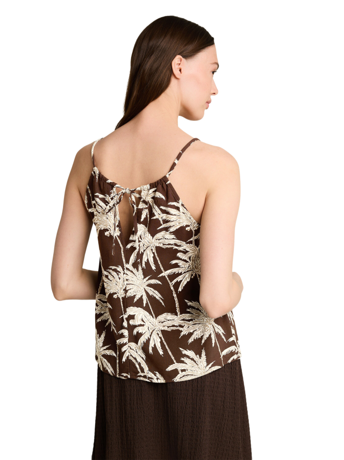 Tom Tailor Denim Ärmellose Bluse mit Palmen-Print bei Robert Ley