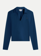 Tommy Hilfiger Polo mit V-Ausschnitt C1G-BLUE bei Robert Ley