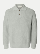 Selected Langarm-Poloshirt 178992-Light Grey Melange bei Robert Ley