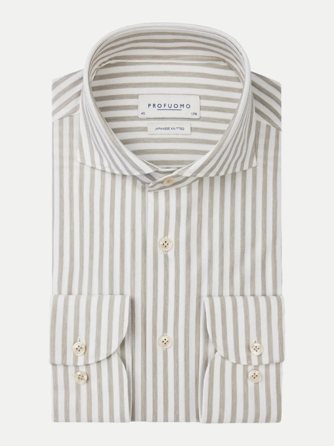 PROFUOMO Gestreiftes Japanese-Knitted-Hemd bei Robert Ley