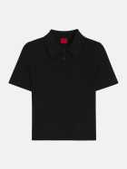 HUGO Pullover mit Polokragen 001-Black bei Robert Ley