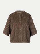 White Label Faux-Fur Kurzjacke im Fischgrat-Muster 290-brown bei Robert Ley