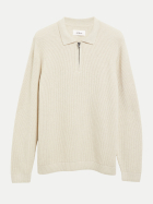 s.Oliver RED LABEL Zip-Strickpolo mit Rippstruktur 03W0-WHITE bei Robert Ley