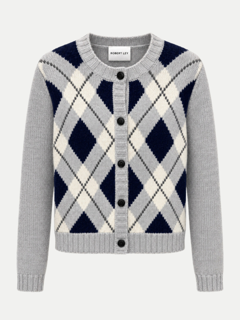 Robert Ley Cardigan Luna mit Raute-Muster bei Robert Ley