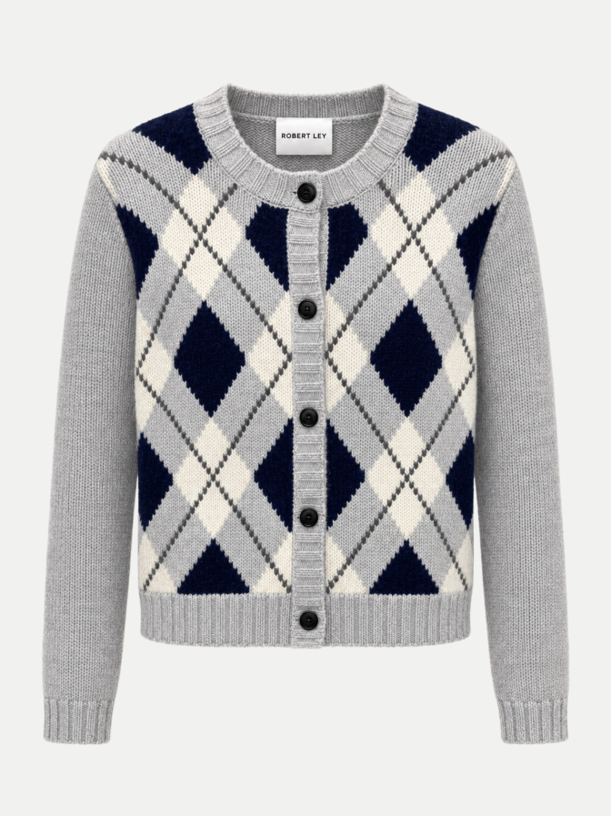 Robert Ley Cardigan Luna mit Raute-Muster bei Robert Ley
