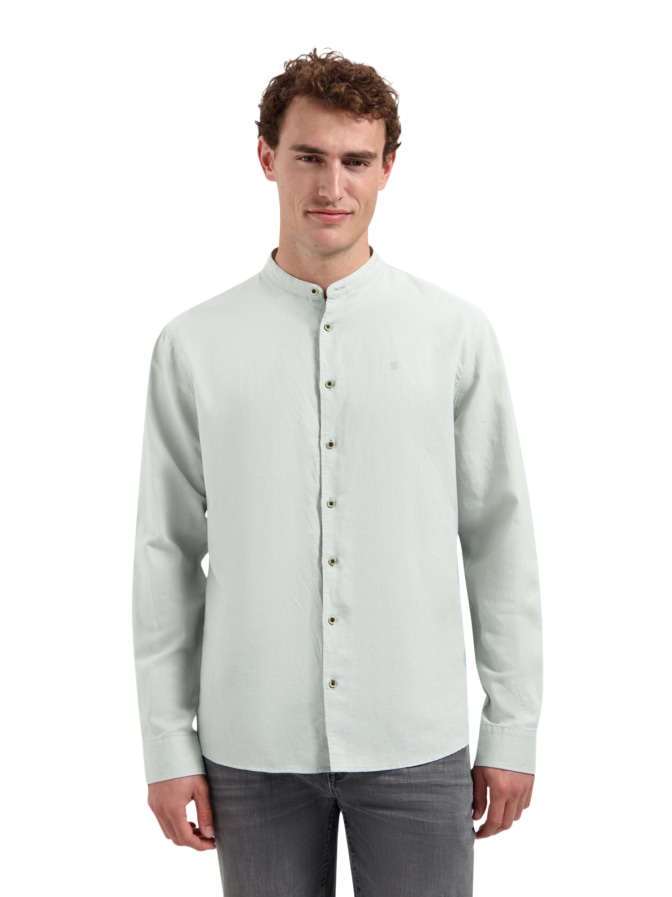 NO EXCESS Stehkragen Hemd aus Leinenmischung bei Robert Ley