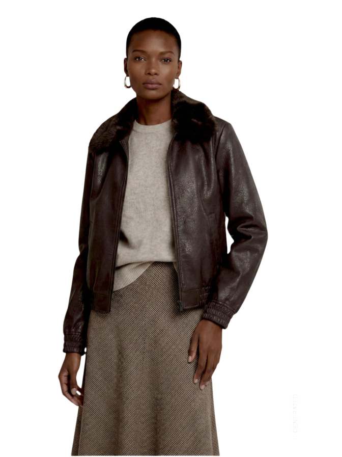 Zero Kunstlederjacke mit Flauschkragen bei Robert Ley
