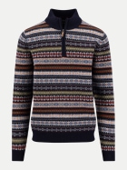 Fynch-Hatton Wolltroyer mit Jacquard-Muster 690-navy bei Robert Ley