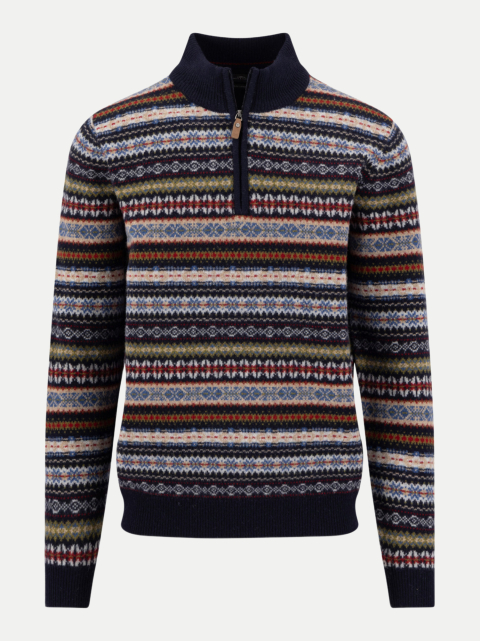 Fynch-Hatton Wolltroyer mit Jacquard-Muster bei Robert Ley