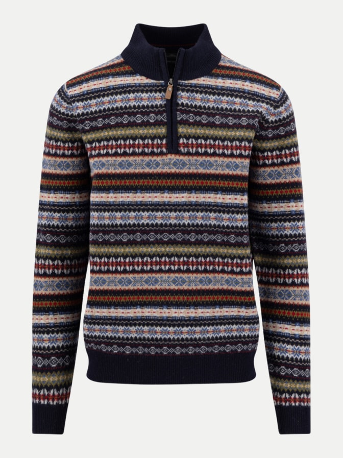 Fynch-Hatton Wolltroyer mit Jacquard-Muster bei Robert Ley