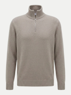 04651/ A trip in a bag Kaschmir-Troyer Extreme Quarter Zip taupe bei Robert Ley