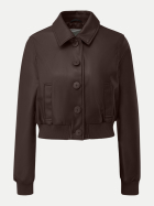 Q/S designed by Cropped Blouson in Lederoptik 8945-BROWN bei Robert Ley