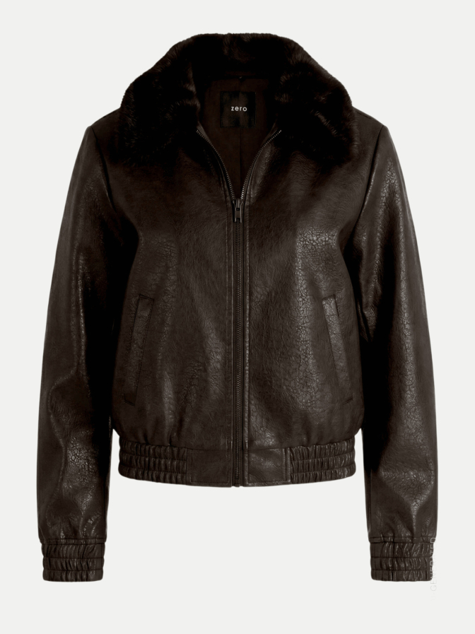 Zero Kunstlederjacke mit Flauschkragen bei Robert Ley