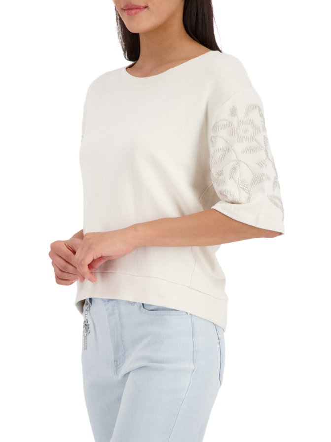Monari Sweatshirt mit Perlenschmuck bei Robert Ley