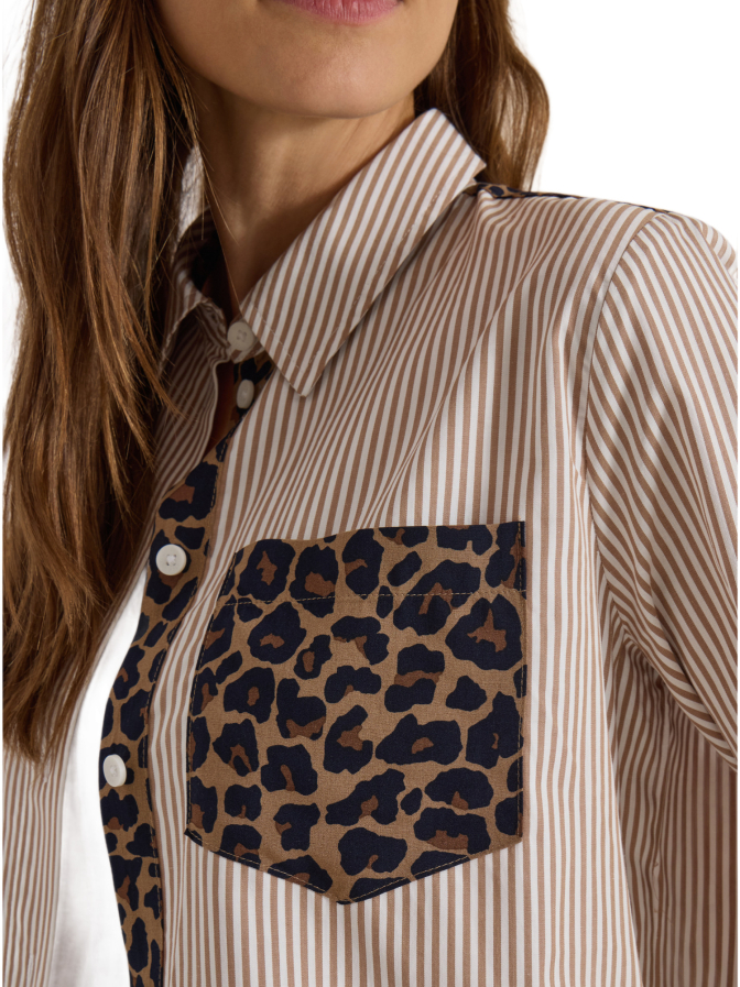 Cecil Gestreifte Bluse mit Leo-Brusttasche bei Robert Ley