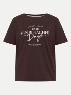 Cecil T-Shirt mit Schriftzug 27673-brown cacao bei Robert Ley