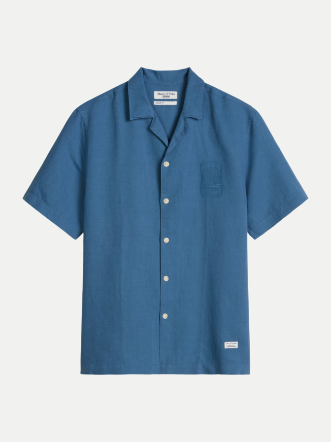 Marc O'Polo DENIM Kurzarmhemd mit Bowlingkragen bei Robert Ley